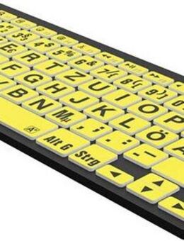 Logickeyboard XL-Print Black on Yellow DE (PC/BT) Wireless-Tastatur