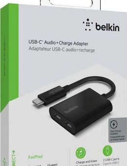 Belkin RockStar USB-C Audio- und Ladeadapter USB-Ladegerät (Audioübertragung und Laden über einen einzigen USB-C-Anschluss)