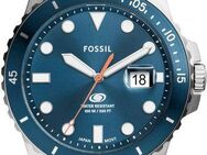 Fossil Quarzuhr FOSSIL BLUE FS6050, Armbanduhr, Herrenuhr, Datum, Edelstahlarmband, bis 10 bar wasserdicht