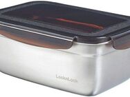 LOCK & LOCK Vorratsdose Vorratsdose Edelstahl,schwarzer Deckel, Edelstahl, (1-tlg), Edelstahl 3,6 l mit schwarzem Deckel