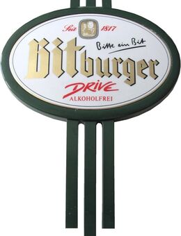 Brauerei Bitburger - Drive alkoholfrei- Zapfhahnschild - 16,5 x 9,5 cm - Motiv 2 - aus Kunststoff - Doberschütz