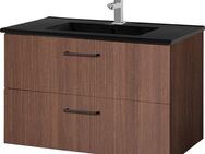 welltime Waschtisch Trento Badezimmerschrank mit Becken Bestseller, Badmöbel in Breite 80 cm, Waschplatz mit 2 Schubladen, Badschrank