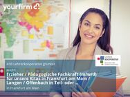 Erzieher / Pädagogische Fachkraft (m/w/d) für unsere Kitas in Frankfurt am Main / Langen / Offenbach in Teil- oder Vollzeit - Frankfurt (Main)