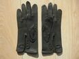 Damen Leder Handschuhe grau Echtleder Gr. 7 1/2 Paar Vintage 8,- in 24944