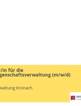 Mitarbeiter/in für die Finanz-/Liegenschaftsverwaltung (m/w/d) - Kronach