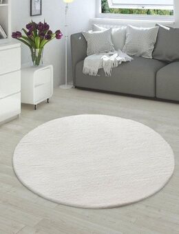 Paco Home Fellteppich Rabbit 780, rund, Höhe: 26 mm, Kunstfell, Kaninchenfell-Haptik, echter Kuschelteppich, Uni-Farben