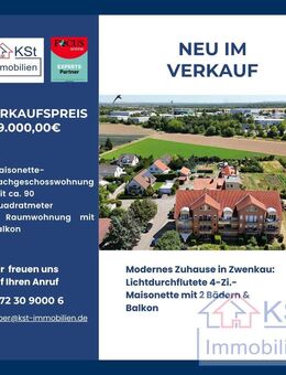 Modernes Zuhause in Zwenkau: Lichtdurchflutete 4-Zi.-Maisonette mit 2 Bädern & Balkon - Zwenkau