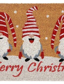 HANSE Home Fußmatte Kokos Gnomes Merry Christmas, Türmatte, rechteckig, Höhe: 15 mm, Schmutzfangmatte, Rutschfest, Outdoor, Weihnachten, Kokosmatte, Zwerg