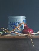 Kunsthandel Gennep - "Kölner Topf Mit Roten Zwiebeln Und Knoblauch" in 47533