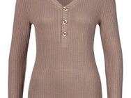 LASCANA Langarmshirt mit kurzer Knopfleiste aus weicher Viskose-Ripp-Qualität