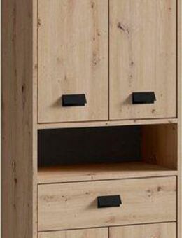 byLIVING Hochschrank Wellness Badezimmer Hochschrank mit 4 Türen und Schubkasten für viel Stauraum