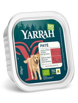 Yarrah Bio Paté 12 x 150 g - Bio-Rind mit Bio-Spirulina
