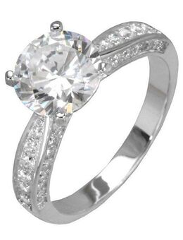 Firetti Fingerring Schmuck Geschenk Silber 925 Silberring Verlobung Solitär, mit Zirkonia (synth)