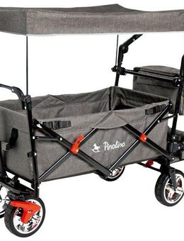 Pinolino® Bollerwagen AddPlus, BxTxH: 56x120x67 cm, mit Bremse, grau meliert