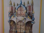 Original Großes Bild Artificium 2000 Lithografie RAJ Heinze nummeriert 496 500 - München