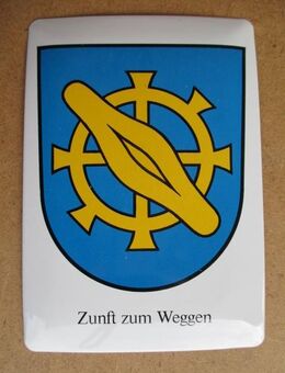 Sächsiilüüte Zunftwappen Weggen 1336 Postkarte aus Blech - Volketswil