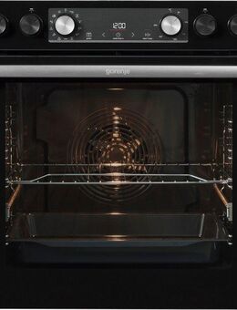 GORENJE Elektro-Herd-Set Black Set 4, mit 1-fach-Teleskopauszug, Aqua Clean