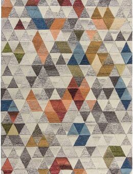 FLAIR RUGS Wollteppich Amari, rechteckig, Höhe: 10 mm, mit Hoch-Tief-Effekt, aus 100% Wolle, grafische & geometrische Muster
