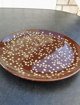Södahl Denmark Keramik Teller 27,5 cm braun goldene Sterne Vintage 5,- - Flensburg