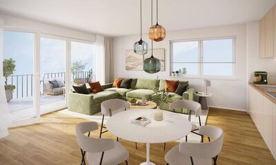 Neubau: Top 3-Zimmerwohnung im 2. Obergeschoss in 8-Familienhaus mit Berg- und Teilseesicht in guter Lage von Lindau-...