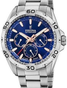 Festina Multifunktionsuhr F20623/2, Armbanduhr, Quarzuhr, Herrenuhr, Edelstahlarmband,bis 10bar wasserd.