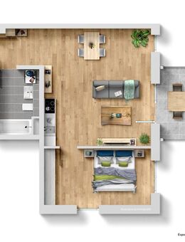 Neubau - Erstbezug - Moderne 2-Zi.-Wohnung im LagardeCampus, Terrasse, Einbauküche - Bamberg