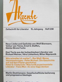 Akzente. Zeitschrift für Lit. Heft 5/1968 - Münster
