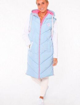 Zwillingsherz Steppweste "Strandglück" Doppel-Zipper, Kontrastdetails, Eingrifftaschen, modisch, knielang