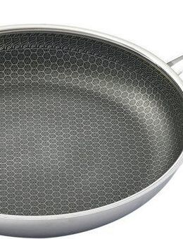 HENSSLERS Bratpfanne, Edelstahl (1-tlg), 3-Schicht Material, Wabenstruktur und Antihaftbeschichtung, Induktion