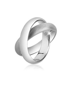 Nenalina Fingerring Wickelring Basic Gebürstet Verschlungen 925 Silber