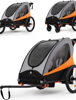 Kinderkraft Fahrradkinderanhänger NAVA, für 2 Kinder