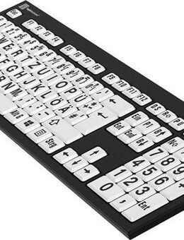 Logickeyboard XL-Print Black on White DE (PC/Nero) Slimline-Tastatur