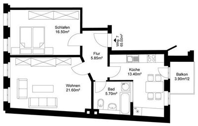 Attraktive 2-Zimmerwohnung mit Balkon in Stötteritz