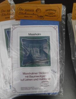 Stickmuster Maasholmer Stickerei Maasholm Wappen Schlei Ostsee Kissen Leinen ovp Stickpackung Immerwind Kunstgewerbe 5,- - Flensburg