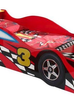 Vipack Autobett Racer, inkl. Stauraum vorne, mit Lattenrost, MDF lackiert (B/H/T ca. 175x48x78cm, seitliche Räder sind geststehend), ein Highlight im Kinderzimmer