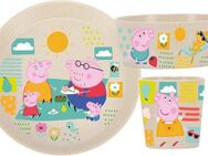 KOZIOL Kindergeschirr-Set CONNECT PEPPA PIG (3-tlg), 1 Personen, Kunststoff, Co² neutral produziert, Made in Germany, 3 Teile, für 1 Person