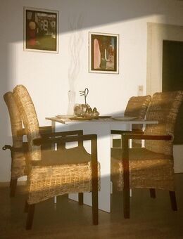 Esstisch aufklappbar weiß/Sonoma Eiche + 4 Stühle/ Couchtisch inkl. Lieferung - Ertingen