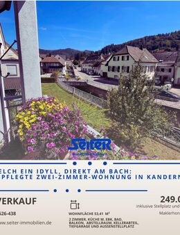 Gepflegtes Idyll direkt am Bach: Zwei-Zimmer-Wohnung im Herzen von Kandern - Kandern