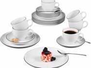 Seltmann Weiden Kaffeeservice Geschirr-Set, Service Lido Black Line (18-tlg), 6 Personen, Porzellan, Made in Germany, 18 Teile, für 6 Personen