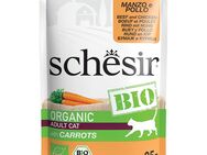 Schesir Bio Pouch 8 x 85 g - Sterilized Bio-Rind und Bio-Huhn