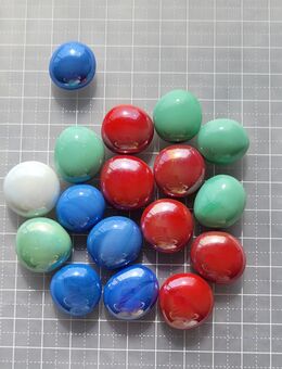 17 Stk. Deko Nuggets | edel schimmernde Glassteine, ca. 18mm groß im Konvolut - Althengstett
