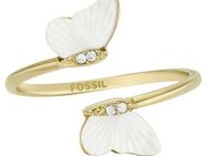 Fossil Fingerring Schmetterling, JEWELRY, JF04423710, mit Zirkonia (synth) - mit Perlmutt