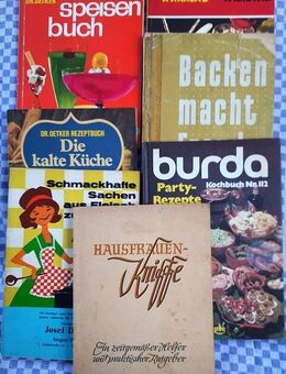 6 Vintage Kochbücher und 1 Hauswirtschaftsbuch aus vergangenen Zeiten, aber immer noch lecker - Niederfischbach
