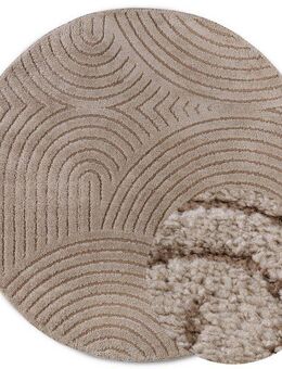 ELLE DECORATION Designteppich Cosy Panglao, auch als Rundteppich erhältlich, rechteckig, Höhe: 14 mm, uni Kurzflor, Hoch Tief Struktur, modern, Skandi, Boho, Wohnzimmer