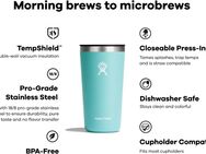 Hydro Flask Becher 16 oz All Around Tumbler Press-In-Lid, Edelstahl, doppelwandige TempShield™-Vakuumisolierung, 473 ml