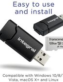 USB 3.1 Typ A, Speicherkartenleser integral MicroSD Laufwerk, Transcend MicroSDXC 128GB, mit einer Datenübertragung von bis zu 90MB/s in 90763