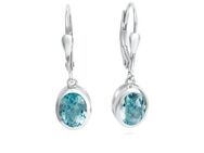 CELESTA Paar Ohrhänger 925 Silber mit echten Blautopasen (beh)