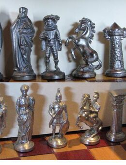 Schach Schachspiel Zinn Figuren Römer und das Mittelalter - Spraitbach