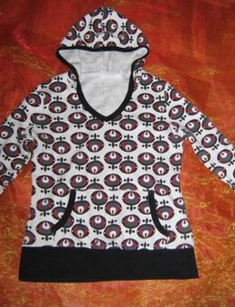 NEUw * Ausgefallen * VINTAGE * Retro- Style * Longsleeve * Kapuzen- Hoodie * T- Shirt "Miss here + there" Gr. 36- 38/ S * schwarz * rot * weiß * - Riedlingen
