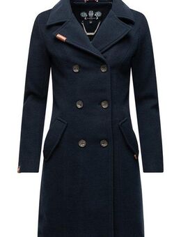 Marikoo Wollmantel Nanakoo edler Damen Trenchcoat in Woll-Optik